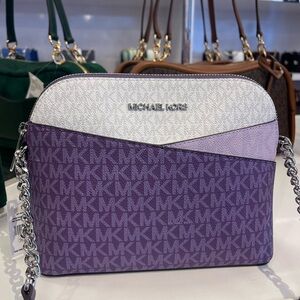 MICHAEL KORS Jet Set Travel Color-Block Signature Logo Crossbody Bag
Dark Purple